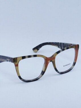 Burberry BE2415 4146 Eyeglasses Check Sand 53mm Square Frame